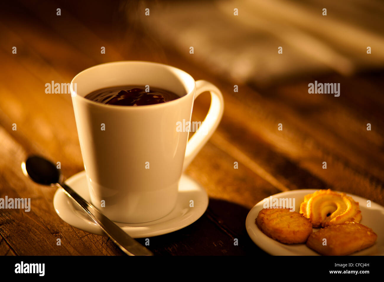 Hot Chocolate with Cookies Stock Photo