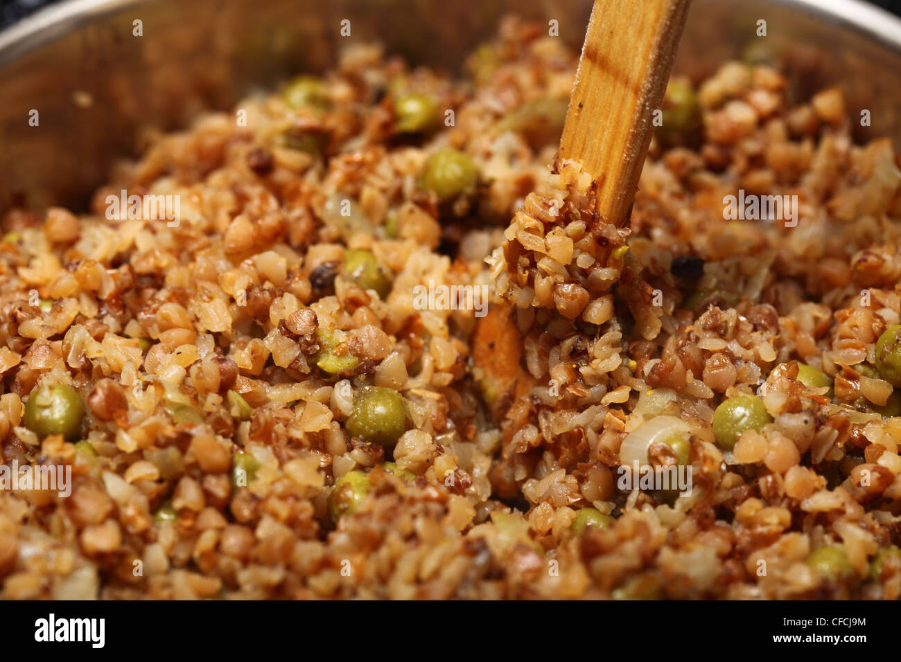 Buckwheat cereal background texture in pan nature foot Stock Photo Alamy