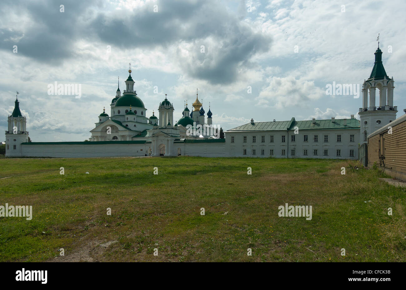 Spaso-Yakovlevsky Monastery situated to the left from the Rostov kremlin on the Rostov's outskirts Stock Photo