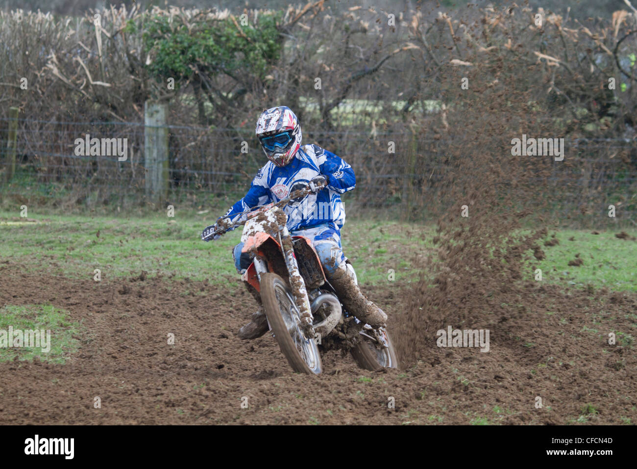 Moto Cross rider; Cornwall; UK Stock Photo