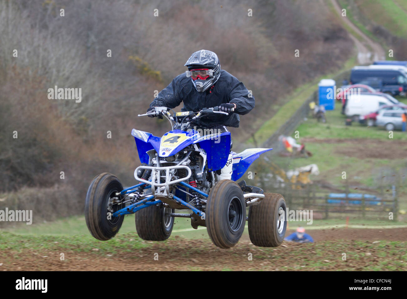 Moto Cross quad bike rider; Cornwall; UK Stock Photo - Alamy