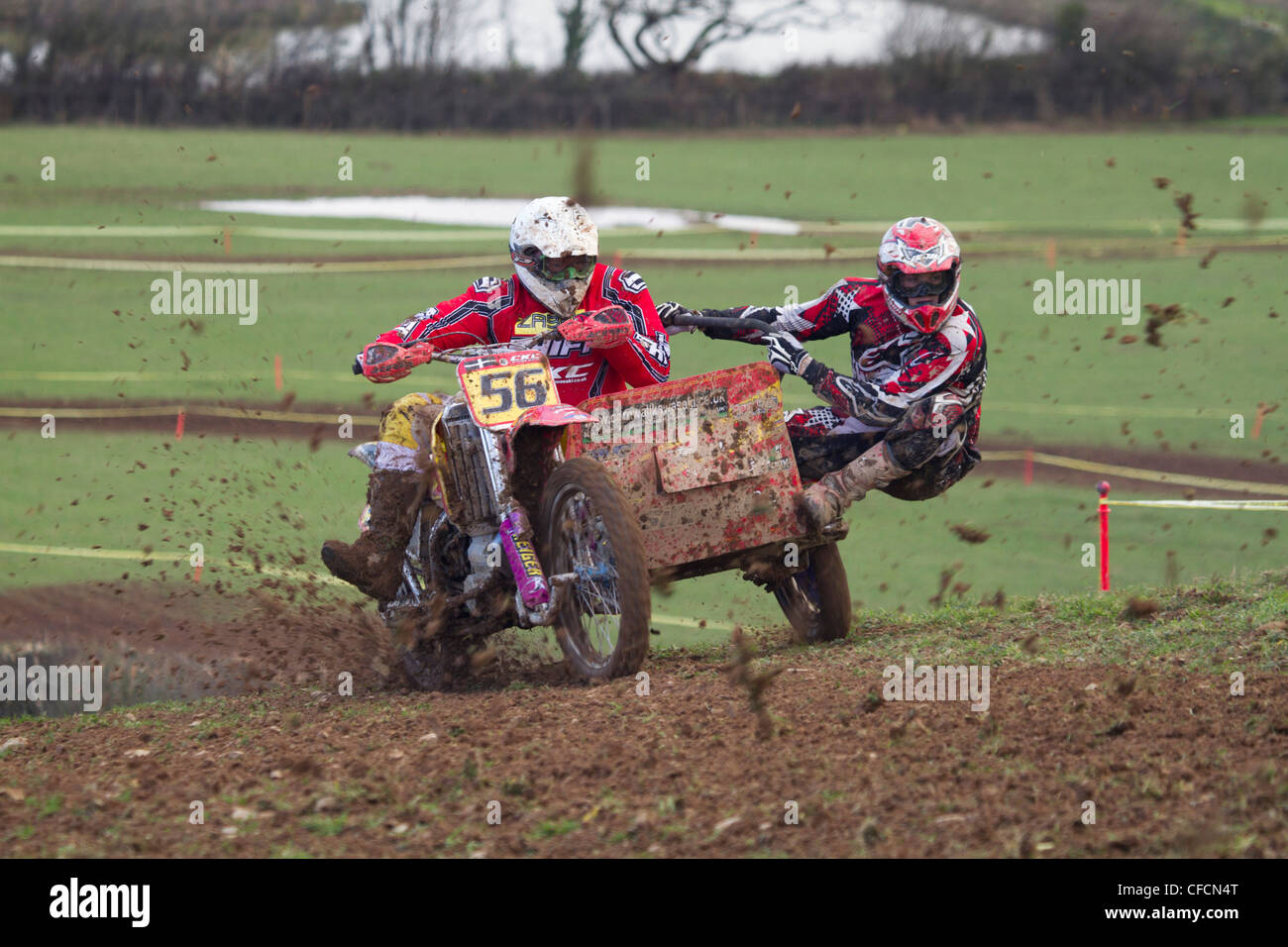 Moto Cross riders; Cornwall; UK Stock Photo