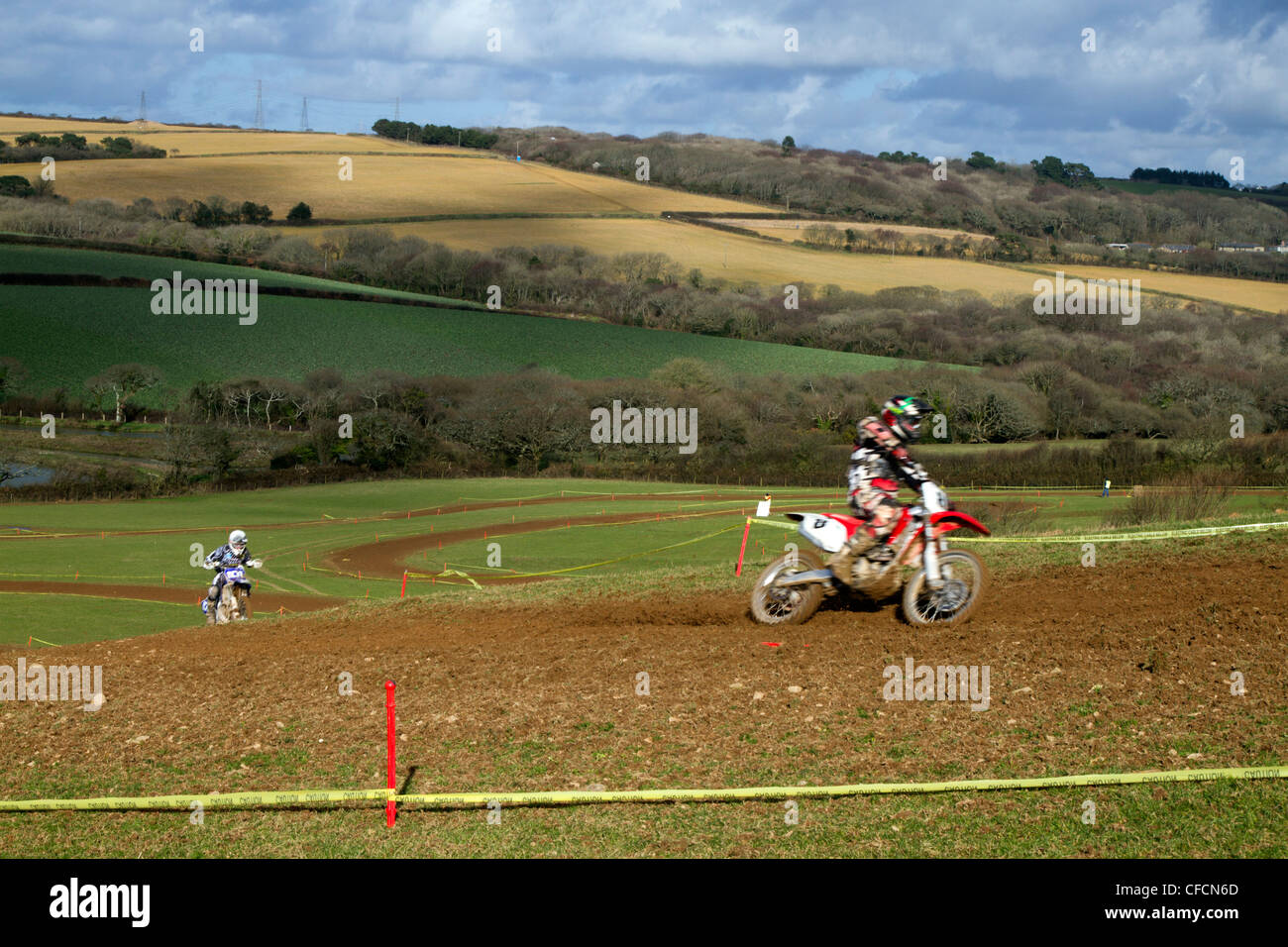 Moto Cross rider; Cornwall; UK Stock Photo