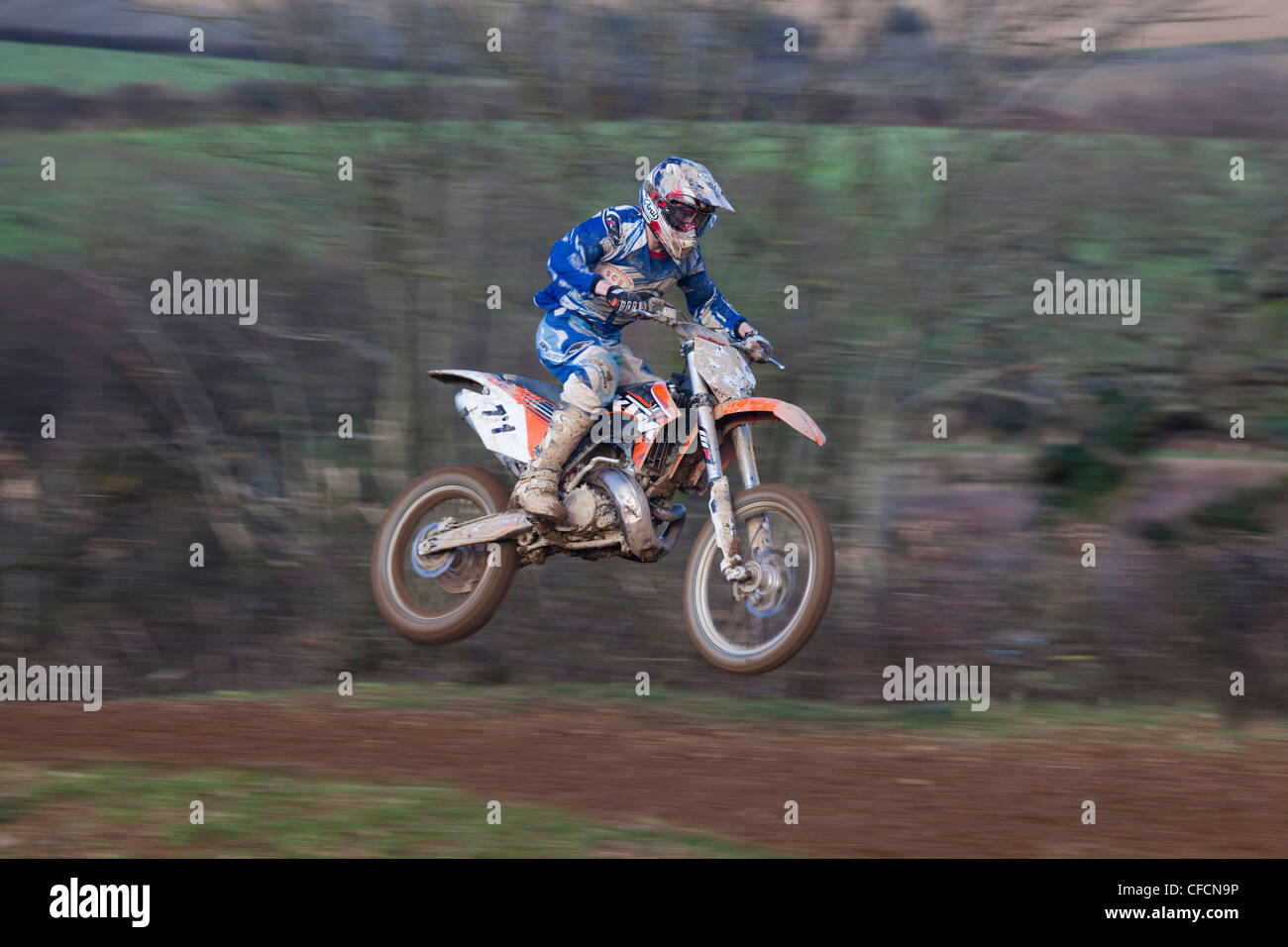 Moto Cross rider; Cornwall; UK Stock Photo