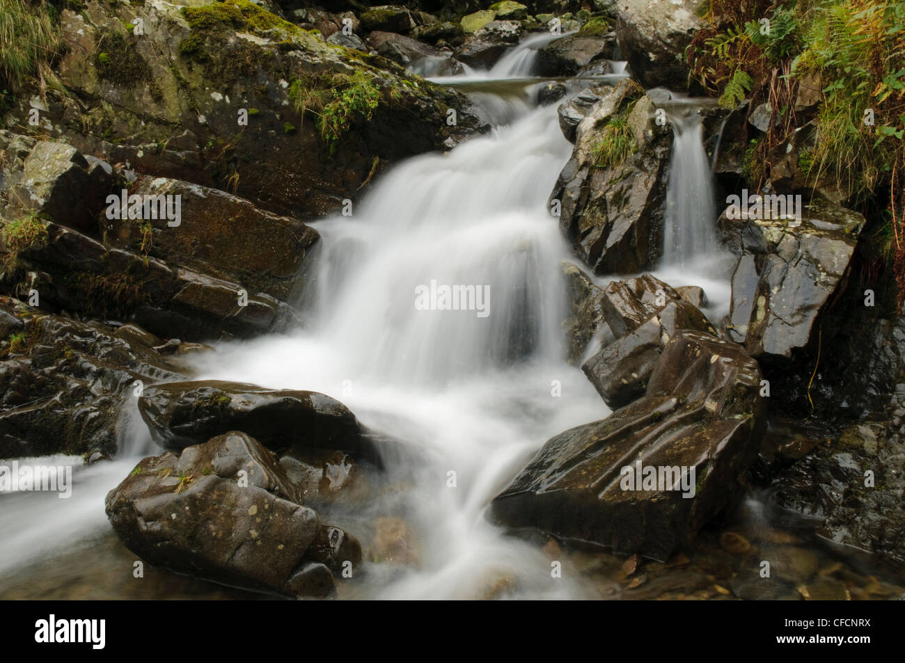 Waterfall below Cautley Spout in the Howgill Fells Cumbria Stock Photo