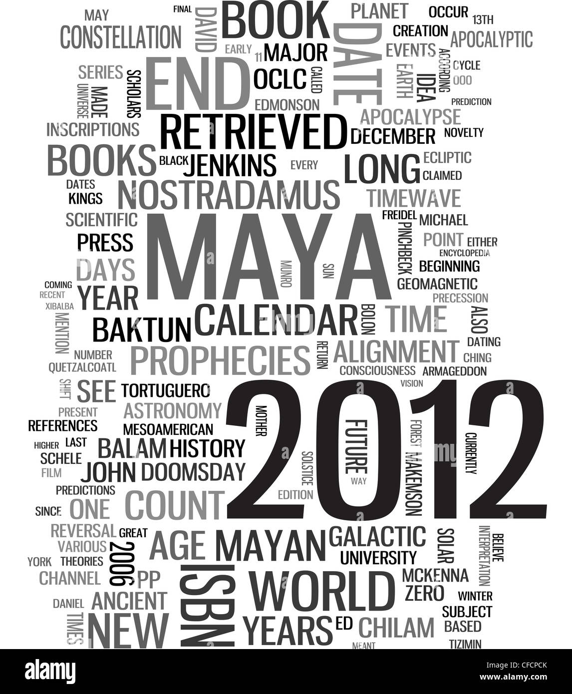 2012 Maya calendar word cloud Stock Photo