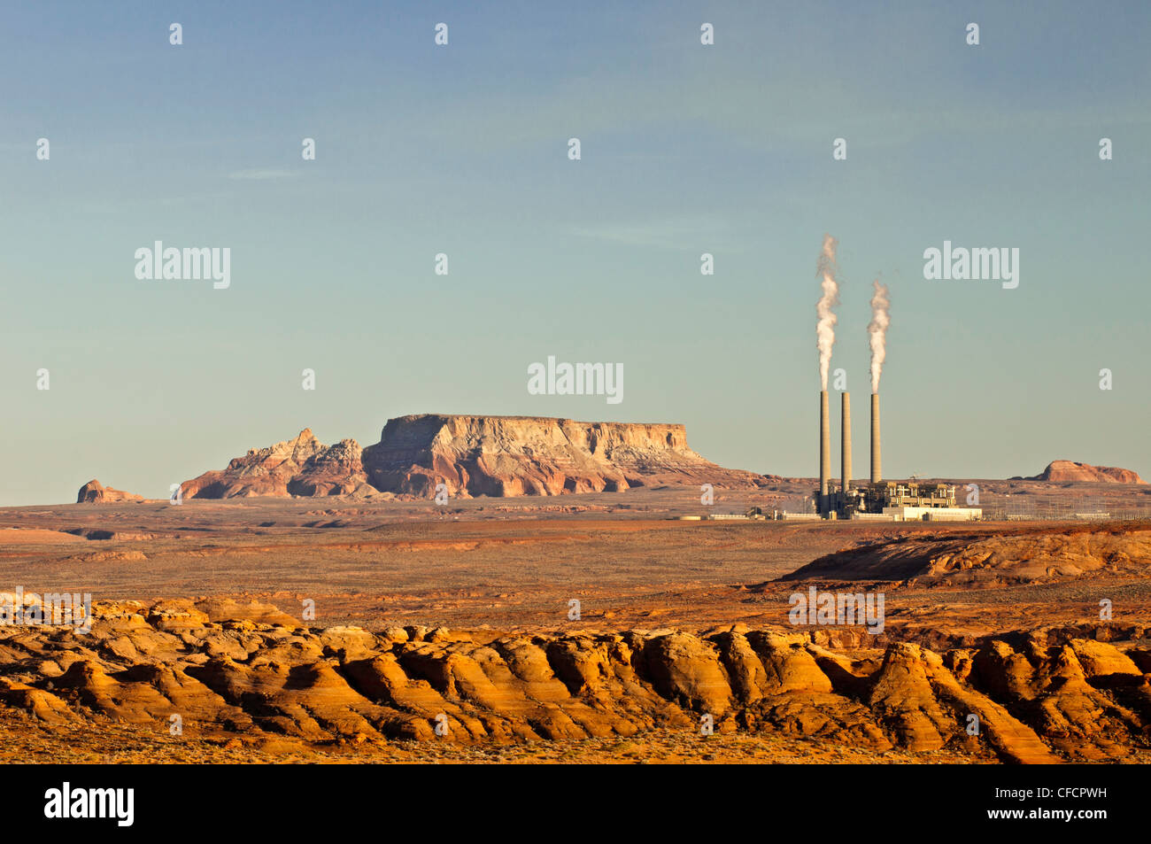 Navajo coal fired electric power generating station, Page, Arizona, United States of America Stock Photo