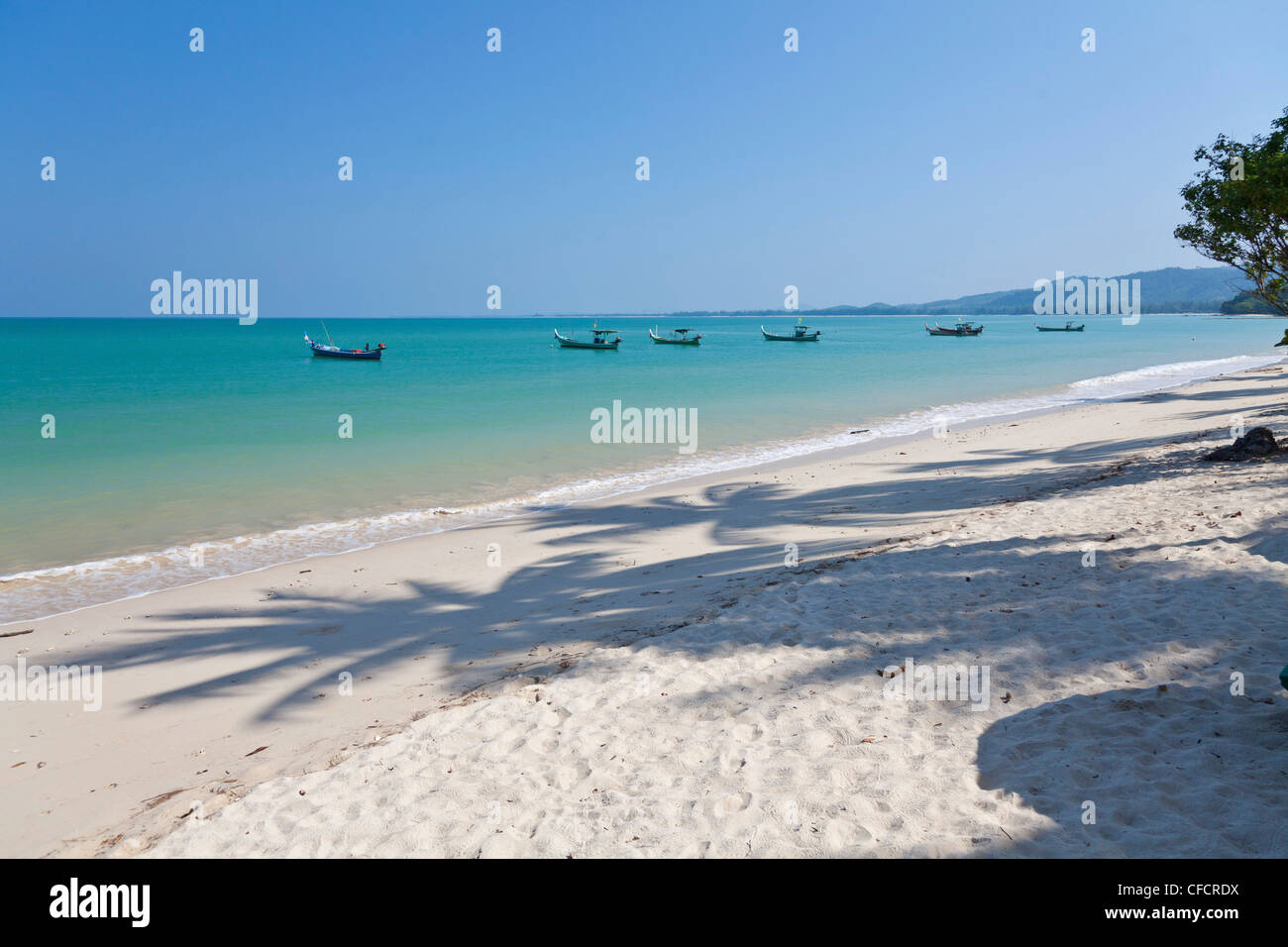 Deserted beach in the sunlight, White Sand Beach, Andaman Sea, Indian Ocean, Khao Lak, Thailand, Asia Stock Photo