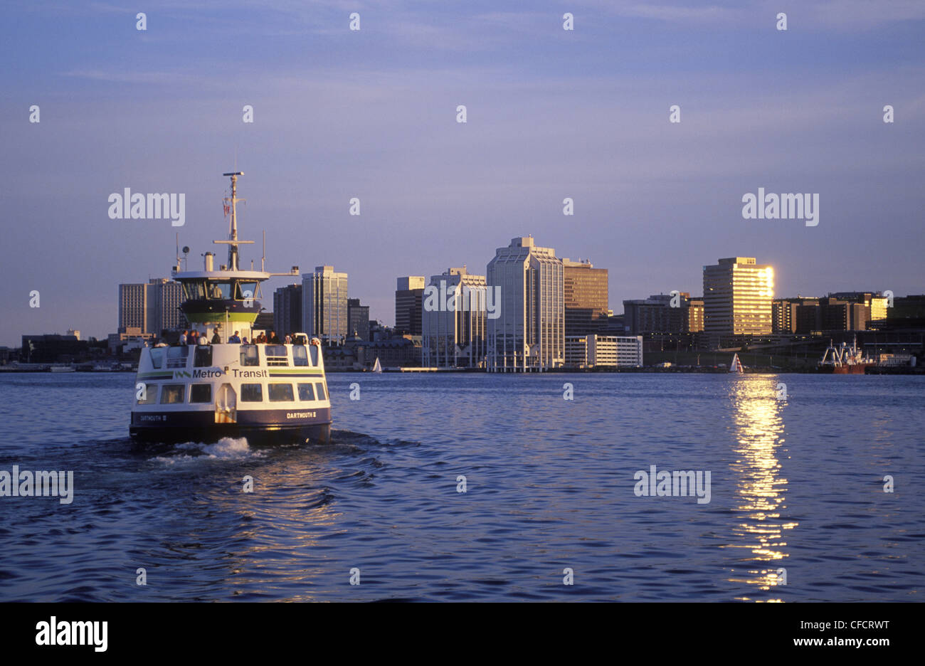 Halifax Harbour from Dartmouth side with ferry boat, Nova Scotia