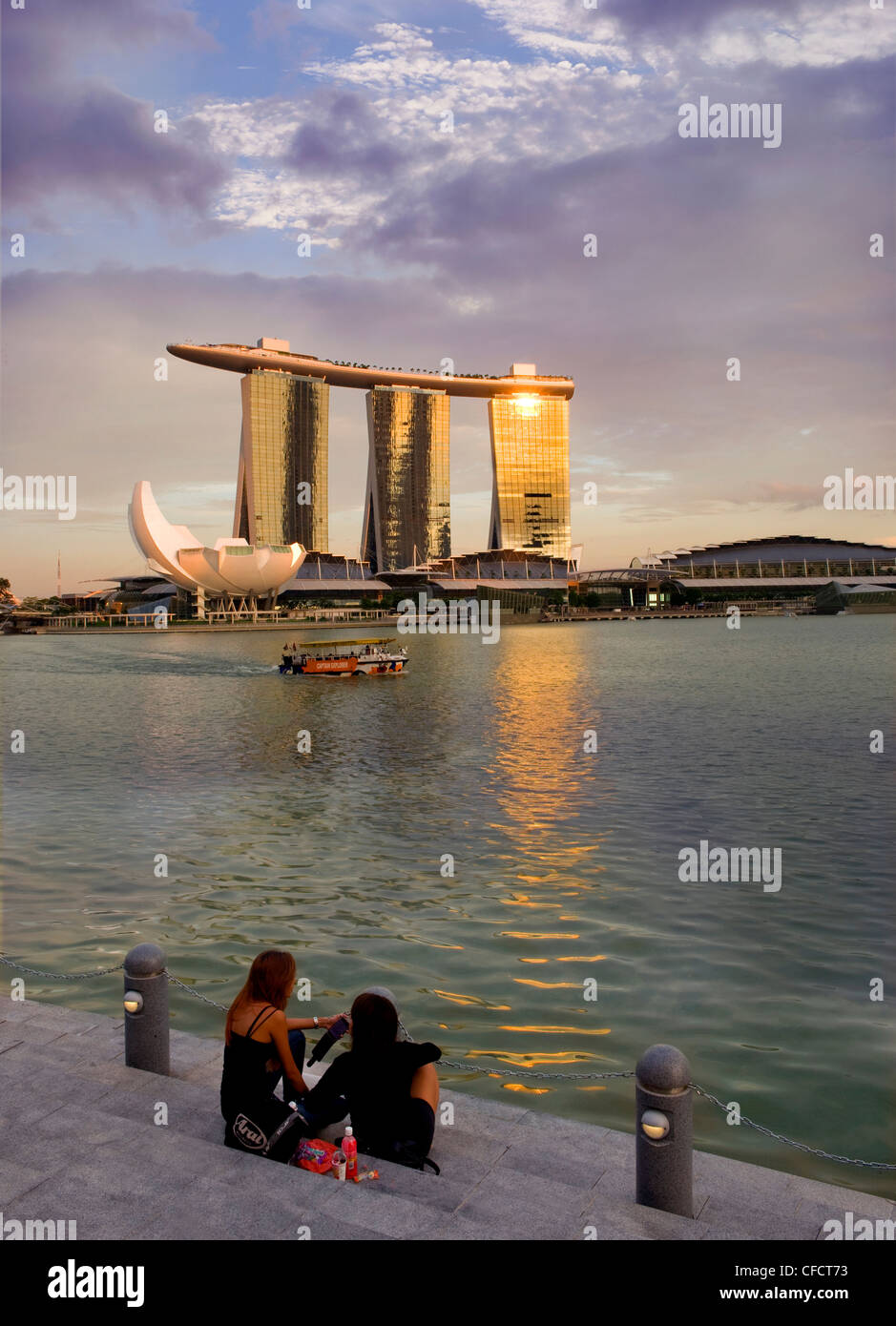 Marina Bay Sands Resort and Casino, designed by Moshe Safdie, Singapore, Southeast Asia, Asia Stock Photo