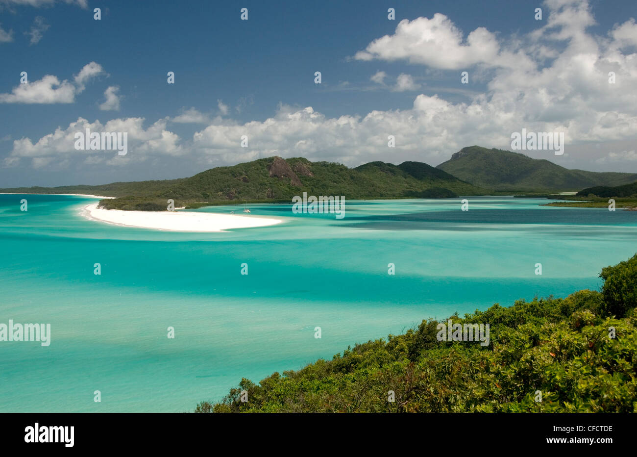 Whitehaven Beach and Hill Inlet, Whitsunday Island, Queensland, Australia, Pacific Stock Photo