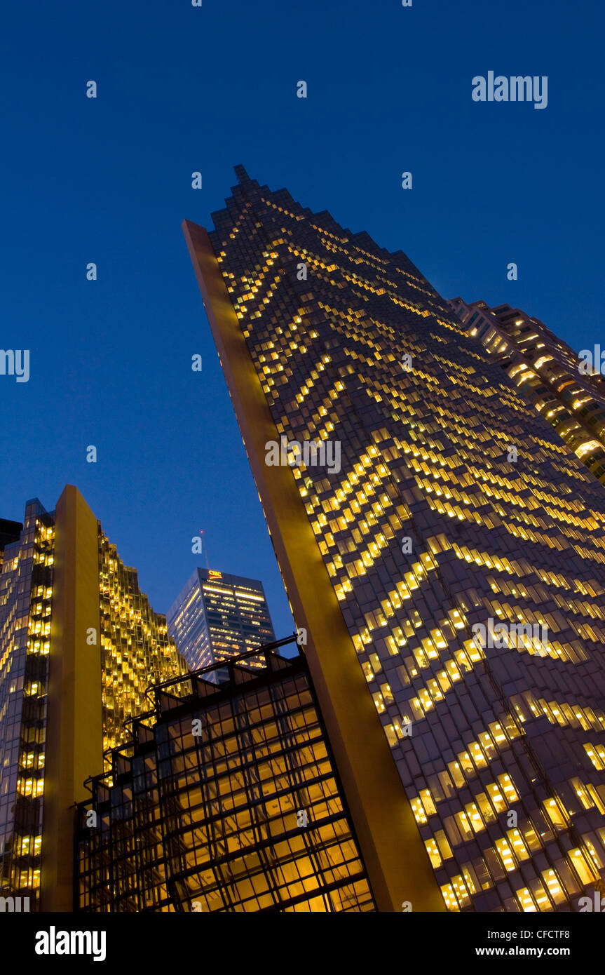 BCE building and other downtown high rise buildings at dusk, Toronto, Ontario, Canada. Stock Photo