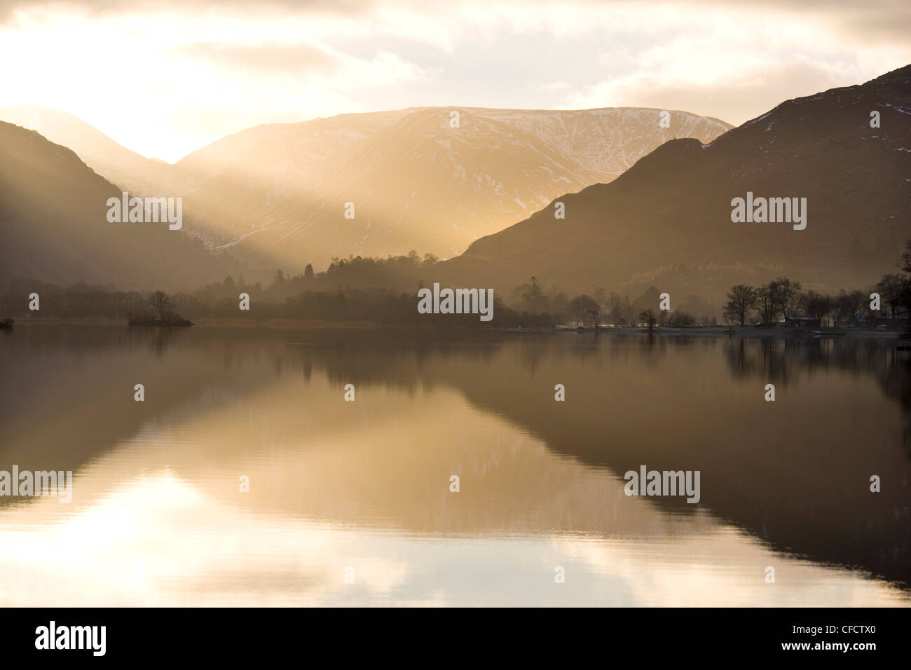 Lake Ullswater, near Glenridding Village, Lake District National Park, Cumbria, England, UK Stock Photo