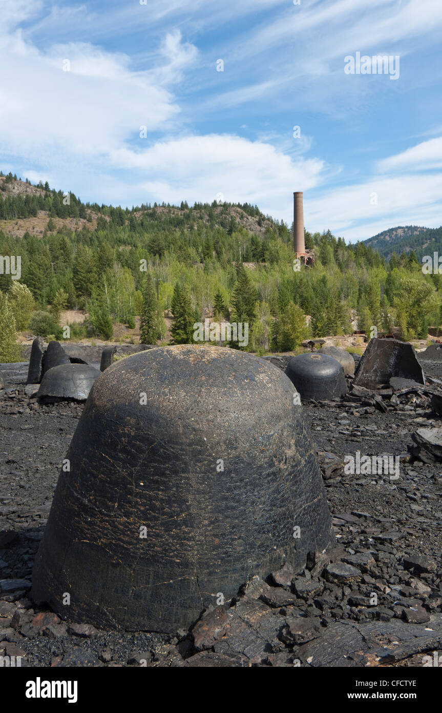 Slag Britain Abandoned smelter with Hell's Bells slag forms at Greenwood, British ...