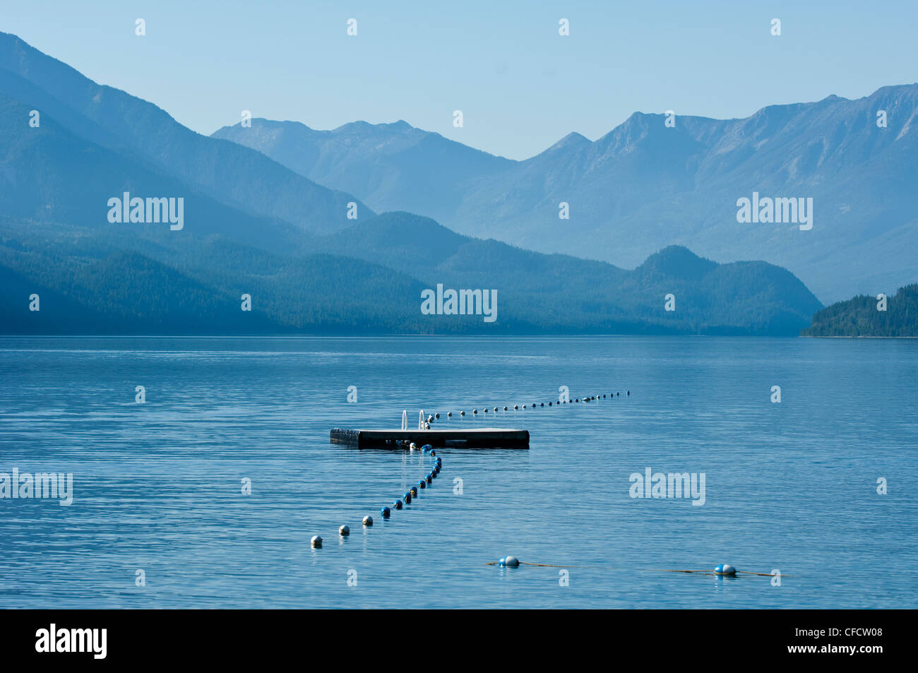 Swimming area at town park at Slocan Lake, New Denver, British Columbia