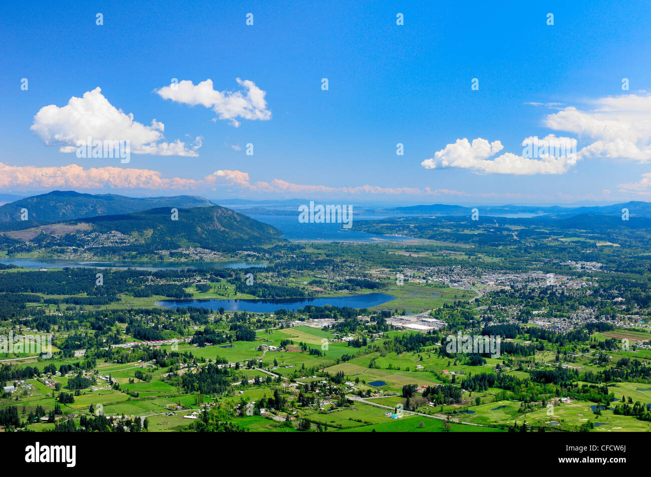 View of cowichan valley from mt prevost hires stock photography and