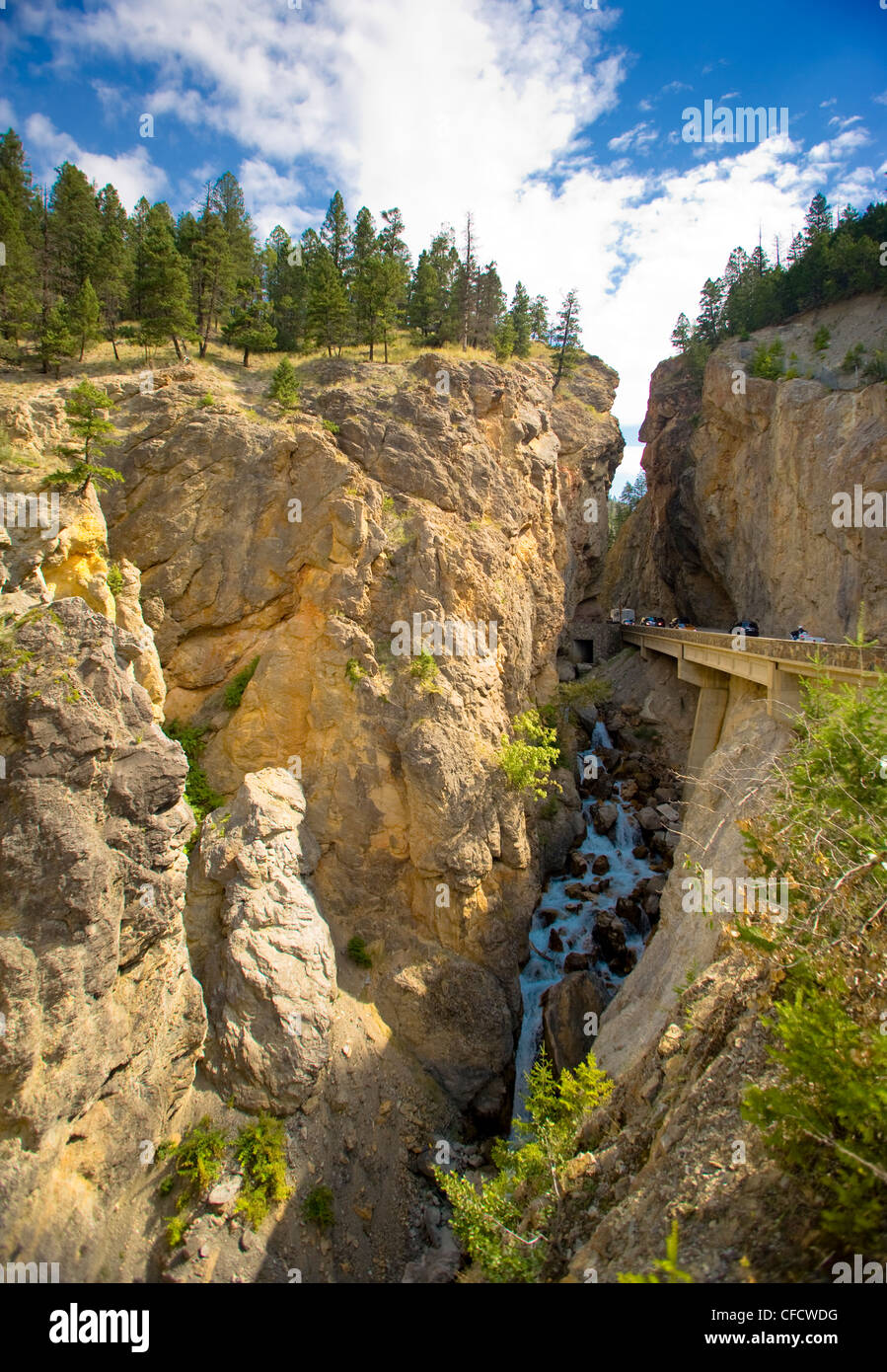 Trans-Canada Highway, Red Wall Fault, Kootney National Park, British Columbia, Canada Stock Photo