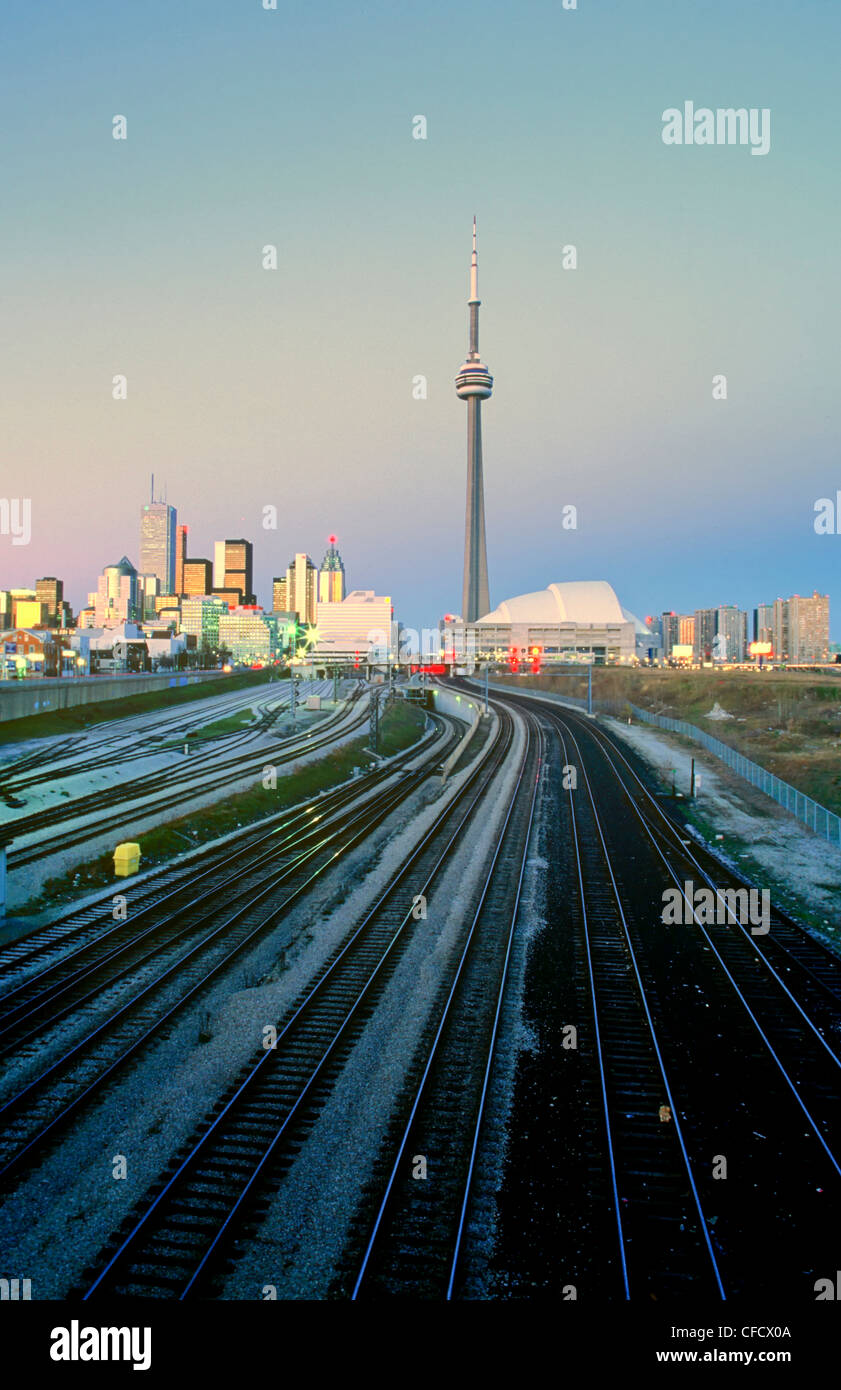 CN Tower and skyline, downtown Toronto, Ontario, Canada Stock Photo