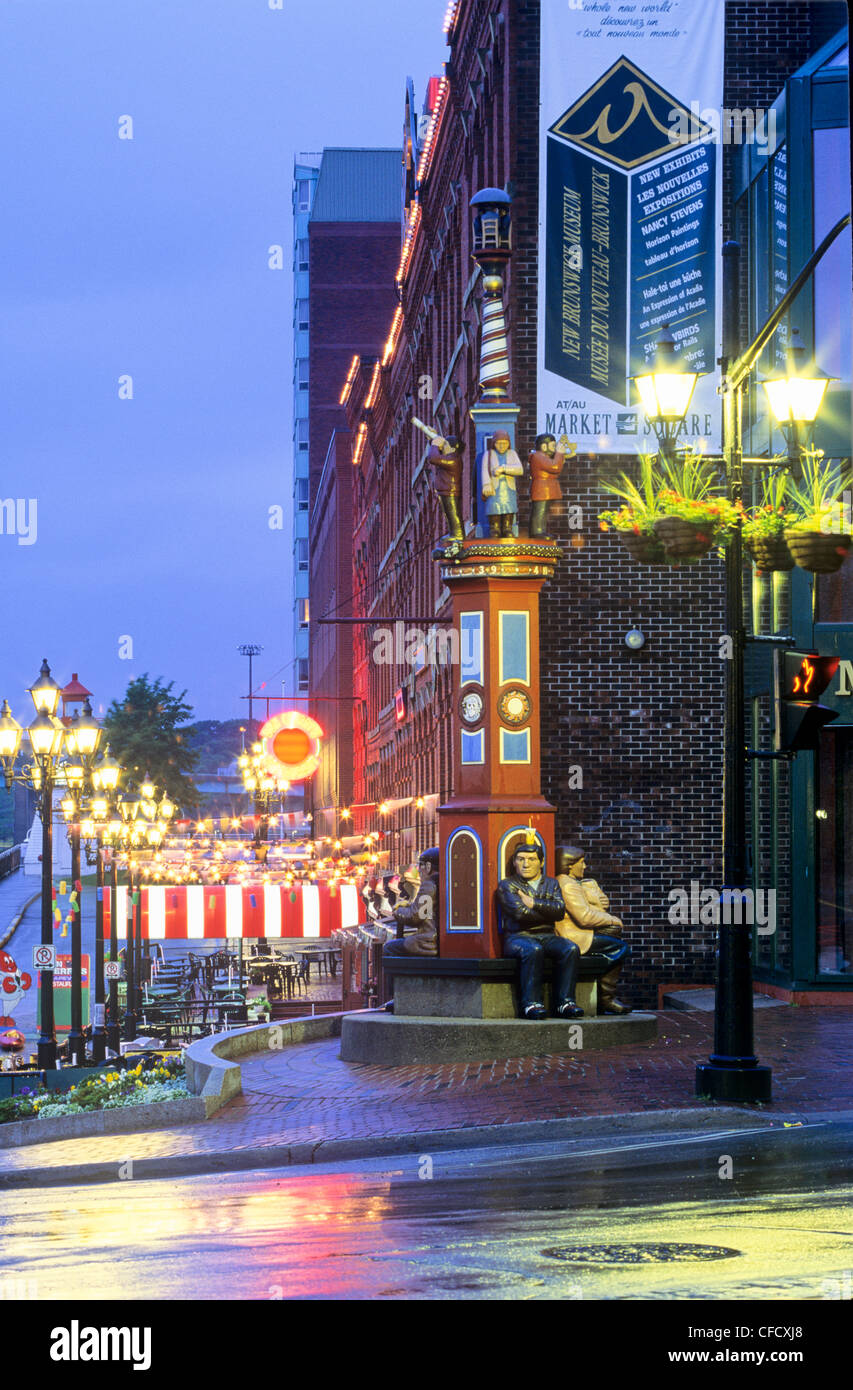Market Square at night, Saint John, New Brunswick, Canada Stock Photo