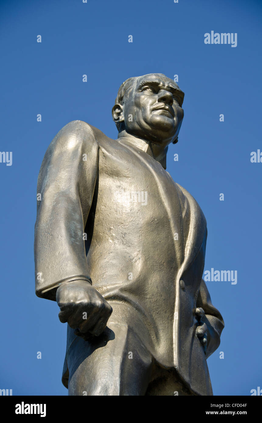 Memorial statue of Mustafa Kemal Atatürk, first President of Turkey, Istanbul, Turkey Stock Photo