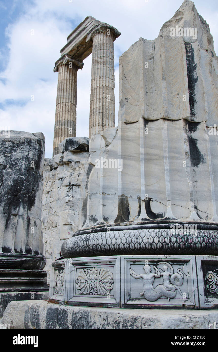 Didyma, an ancient Ionian sanctuary, in modern Didim, Turkey, containing the Temple of Apollo, the Didymaion. Stock Photo
