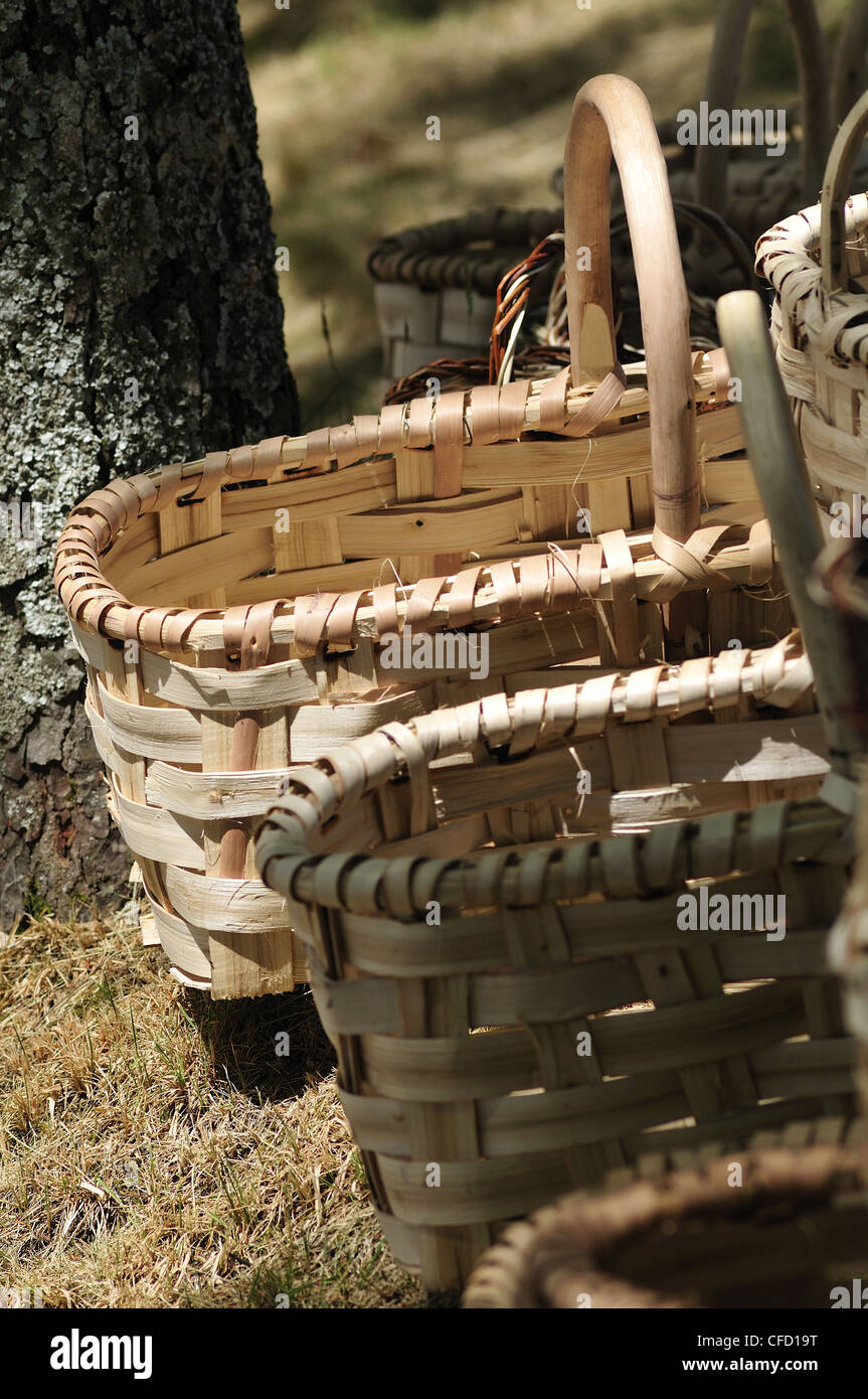 wicker baskets Tuscan craftsmanship Stock Photo