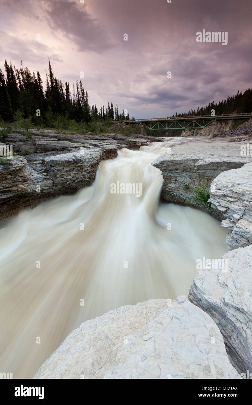 Sambaa Deh Falls on the Trout River in Sambaa Deh Falls Territorial Park in the Northwest Territories, Canada Stock Photo