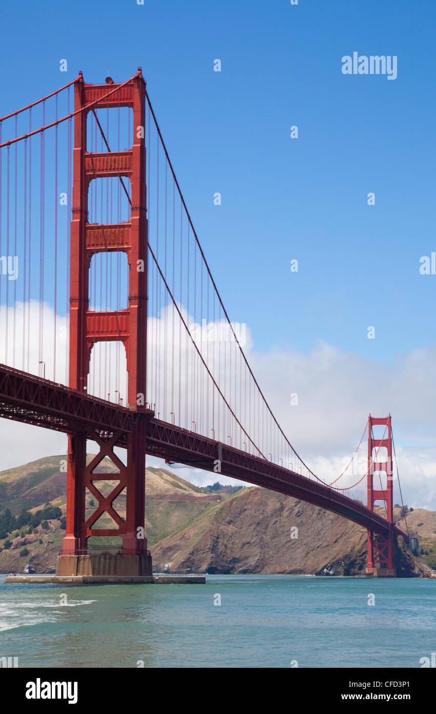 The Golden Gate Bridge, linking the city of San Francisco with Marin County, from Fort Point, San Francisco, California, USA Stock Photo