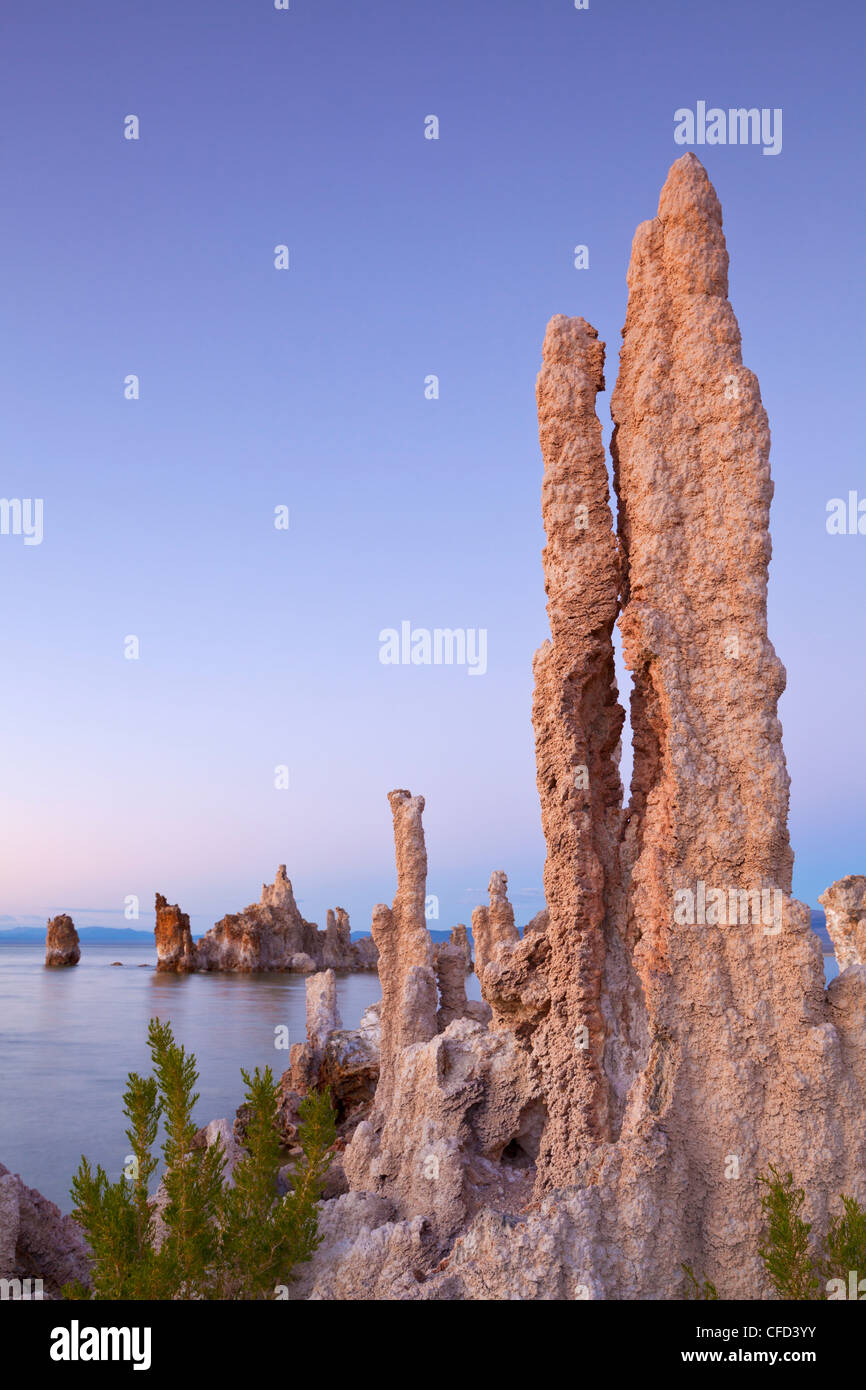 Tufa spires and tower formations of calcium carbonate, Inyo National Forest Scenic Area, California, USA Stock Photo