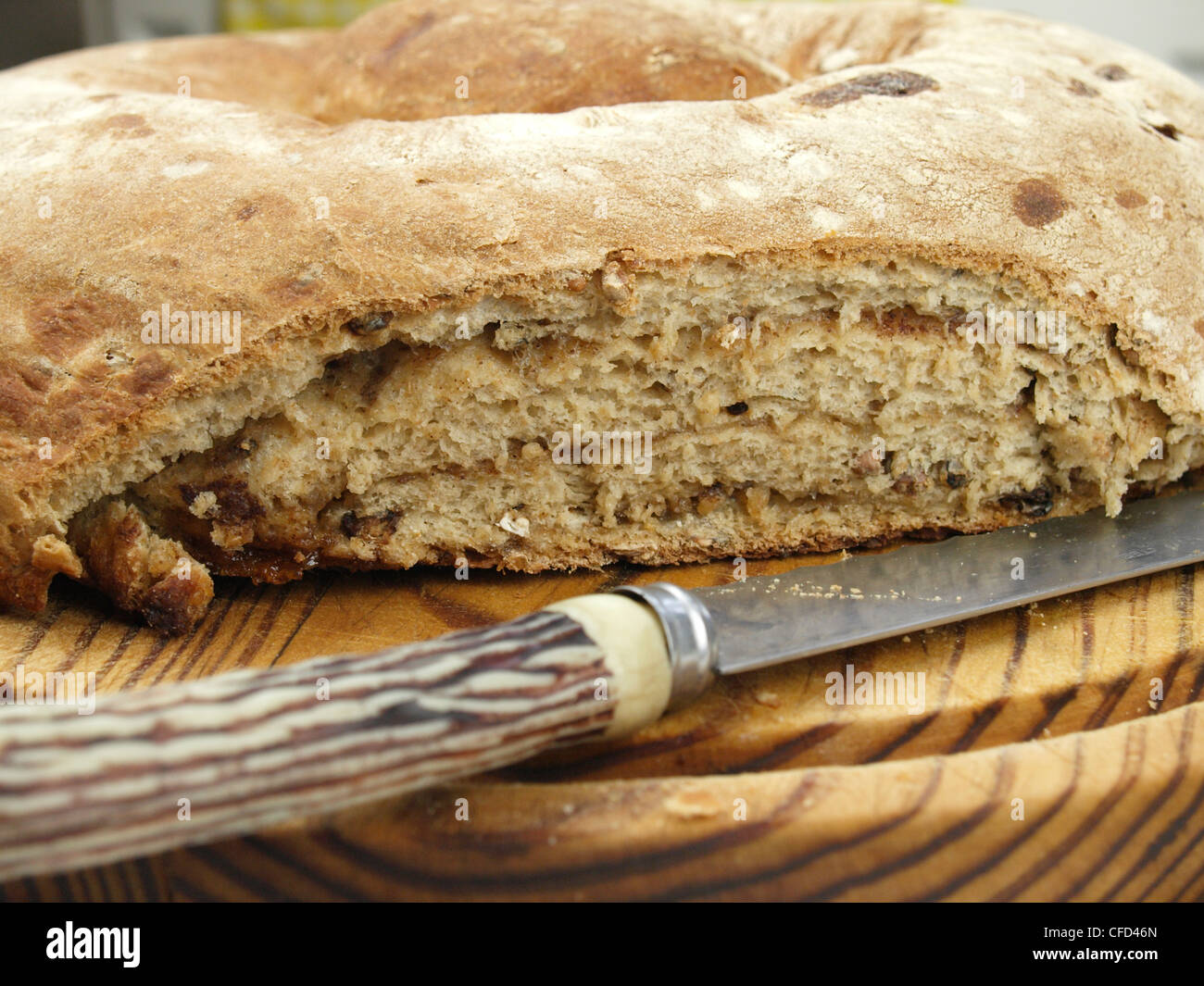 Crusty Honey and Cinnamon Bread Stock Photo