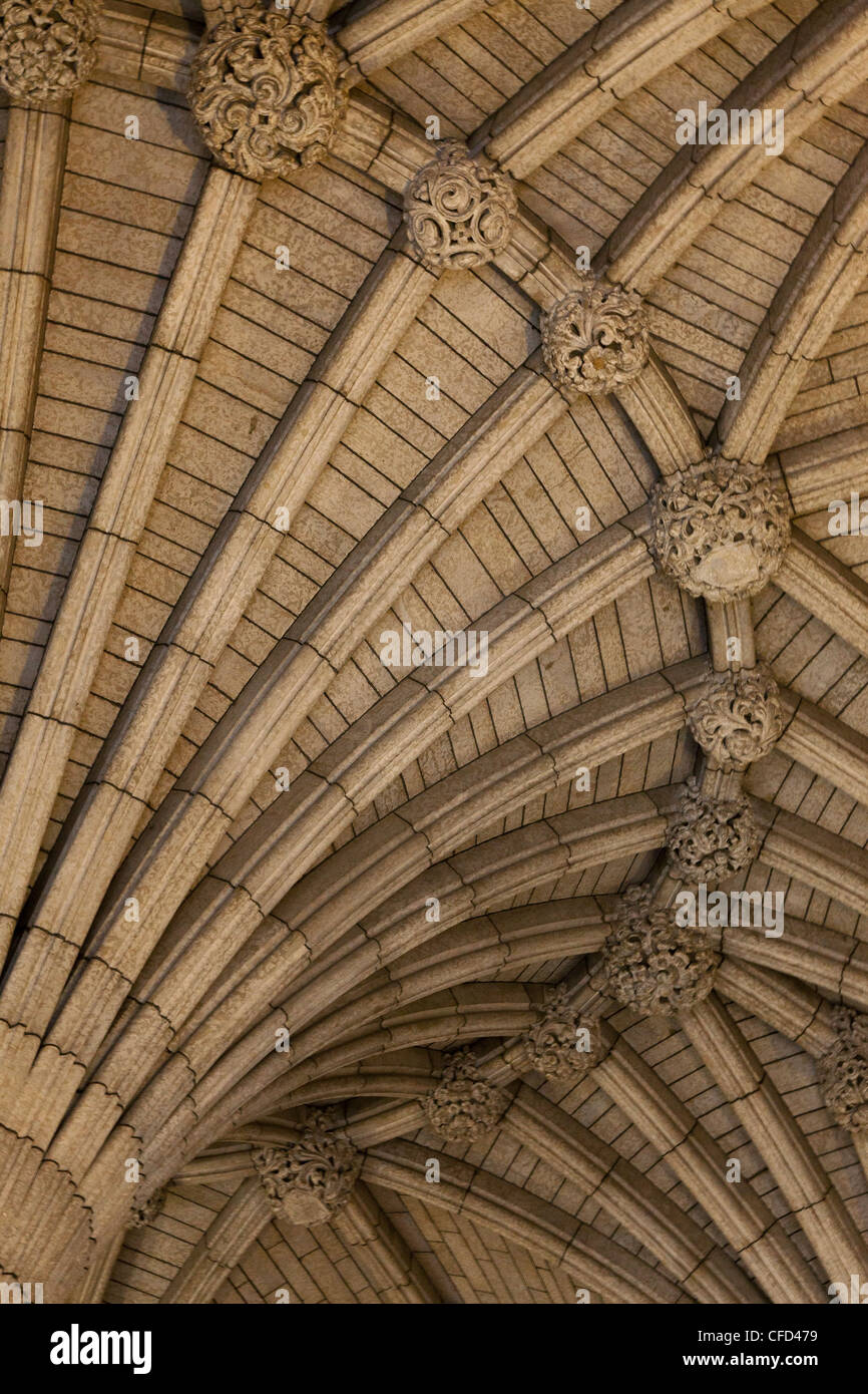 Vaulted Ceiling in the Centre Block in the Parliament Buildings, Ottawa, Ontario, Canada Stock Photo