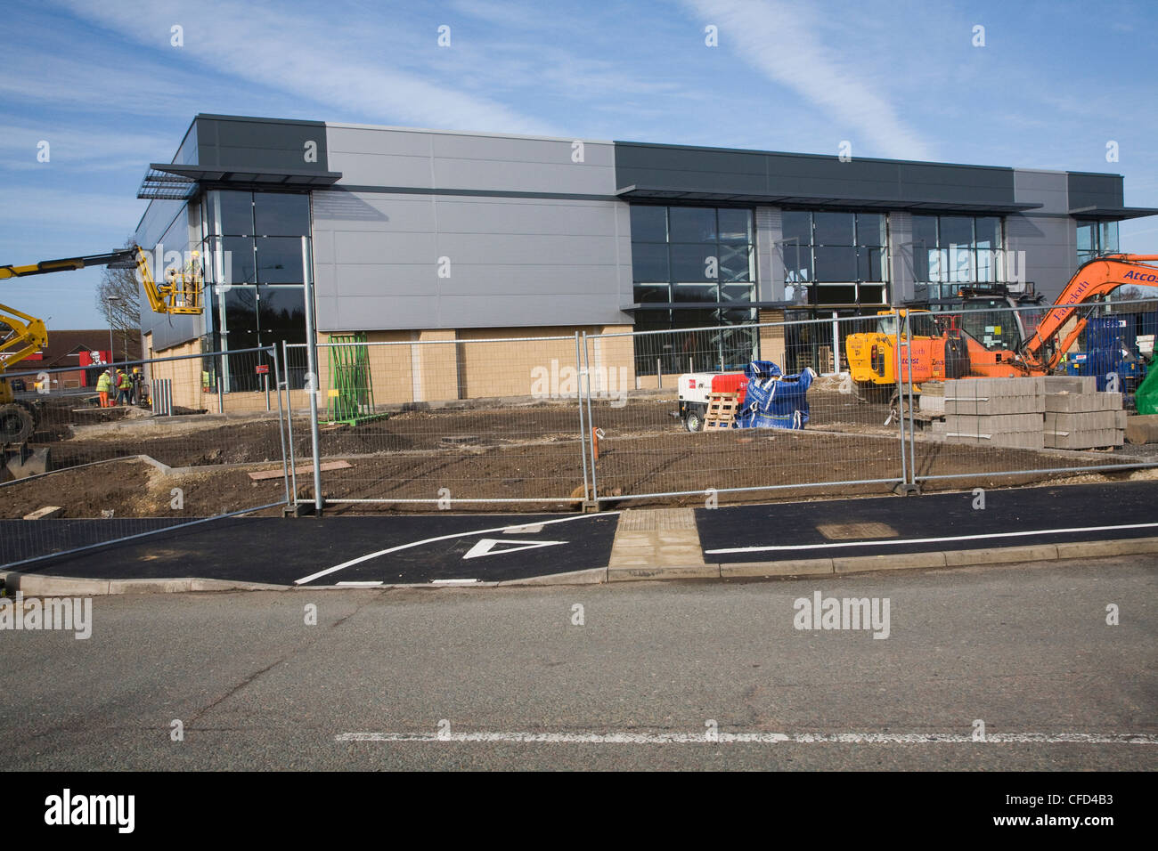 Construction of new commercial retail building Pets at Home, Martlesham, Suffolk, England Stock Photo