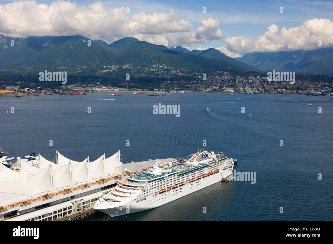 Port of Vancouver and Canada Place, British Columbia, Canada Stock ...