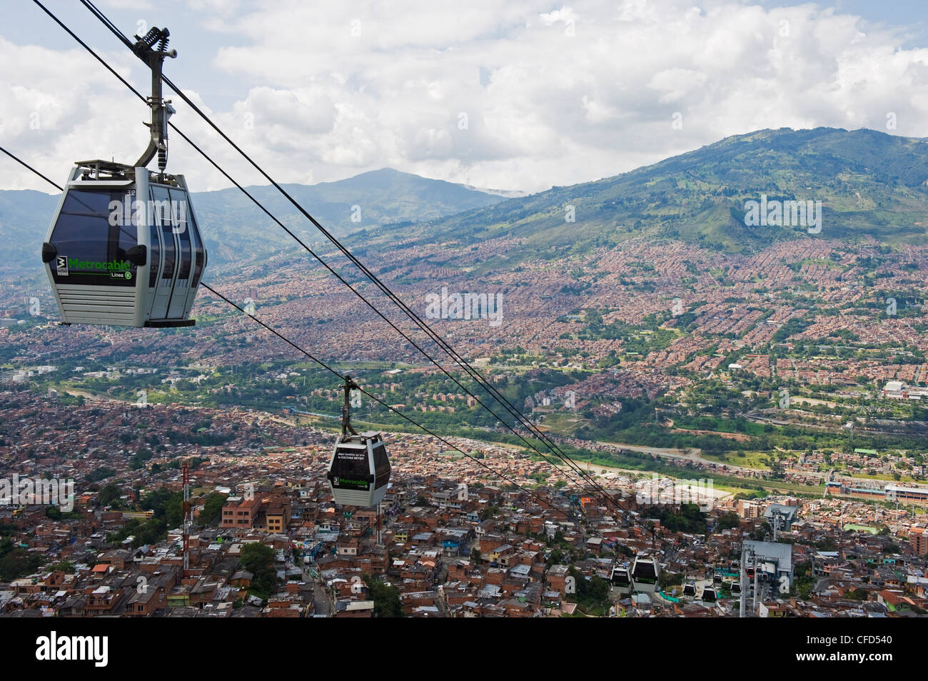 Metrocable gondola, Medellin, Colombia, South America Stock Photo