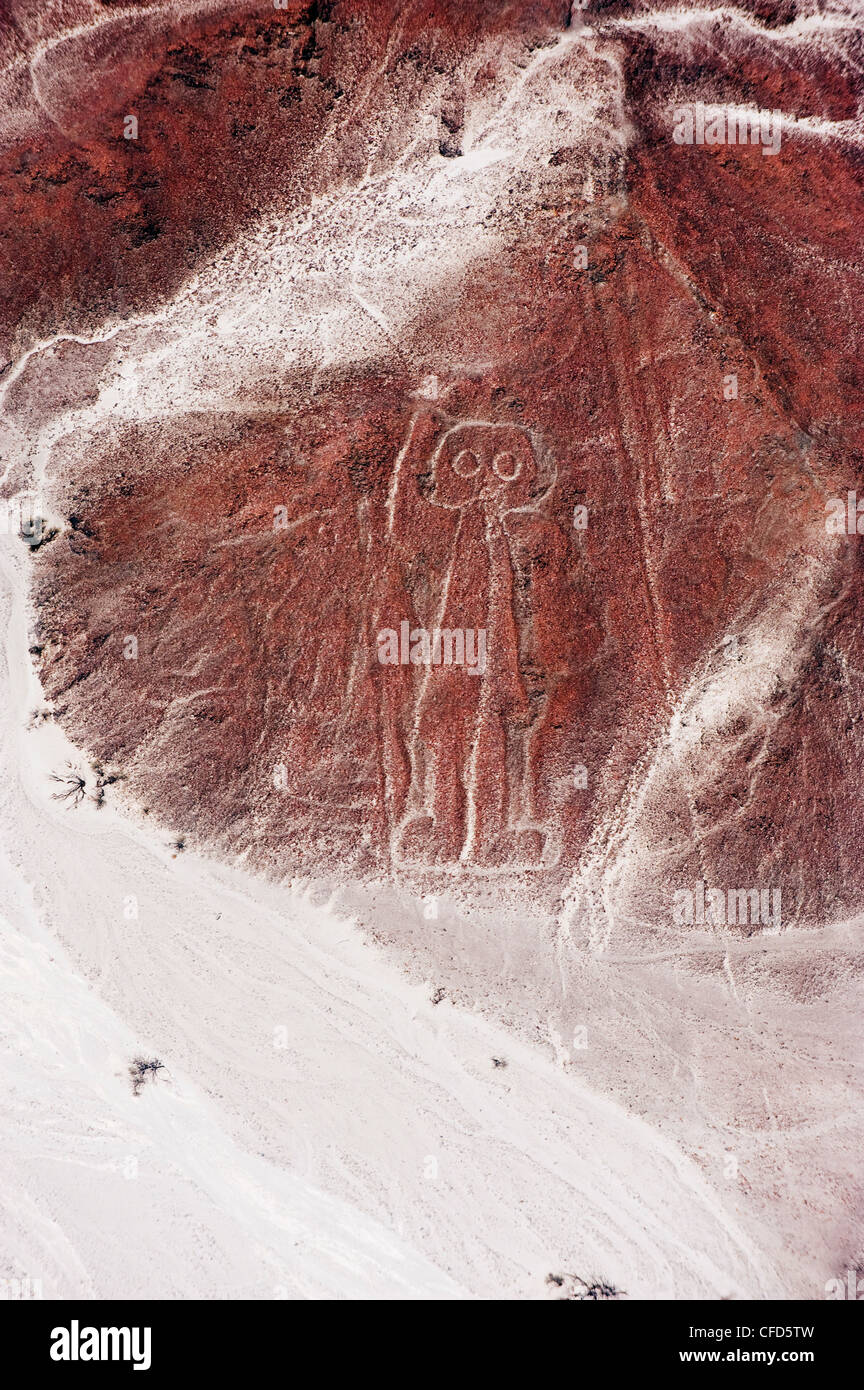Spaceman, Lines and Geoglyphs of Nasca, UNESCO World Heritage Site, Peru, South America Stock Photo