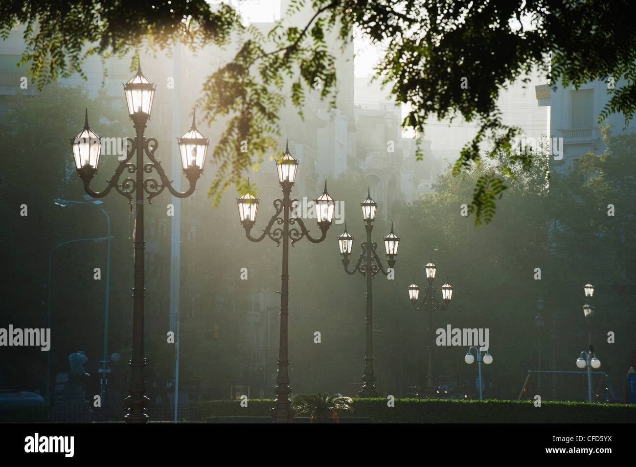 Street lamps, Buenos Aires, Argentina, South America Stock Photo