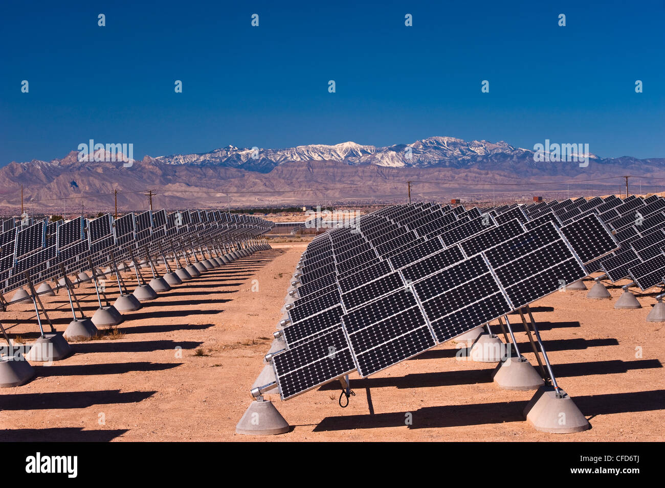 Nellis Photovoltaic Solar Power Plant Nellis Stock Photo