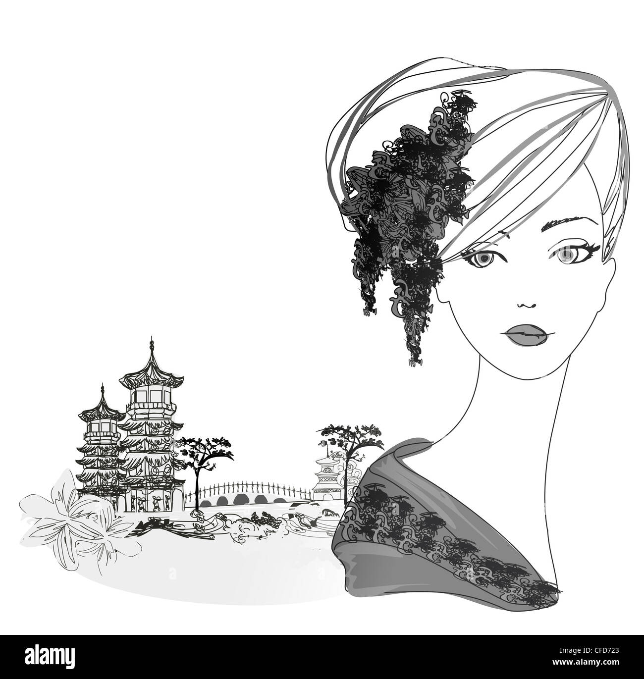 Portrait of building silhouette Cut Out Stock Images & Pictures - Alamy