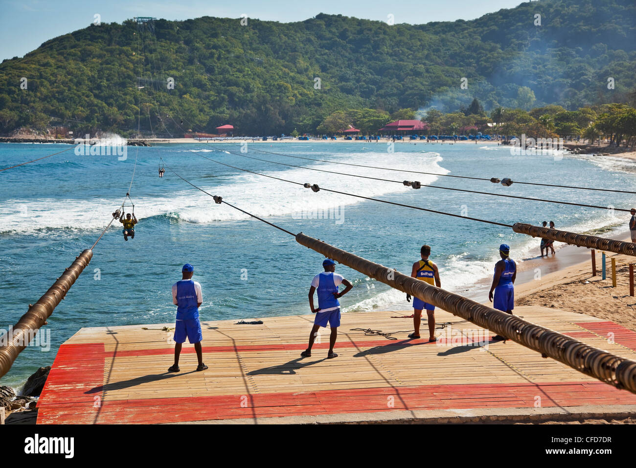 Dragon's Breath zipline in Labadee (Labadee or Labadie), Haiti Stock