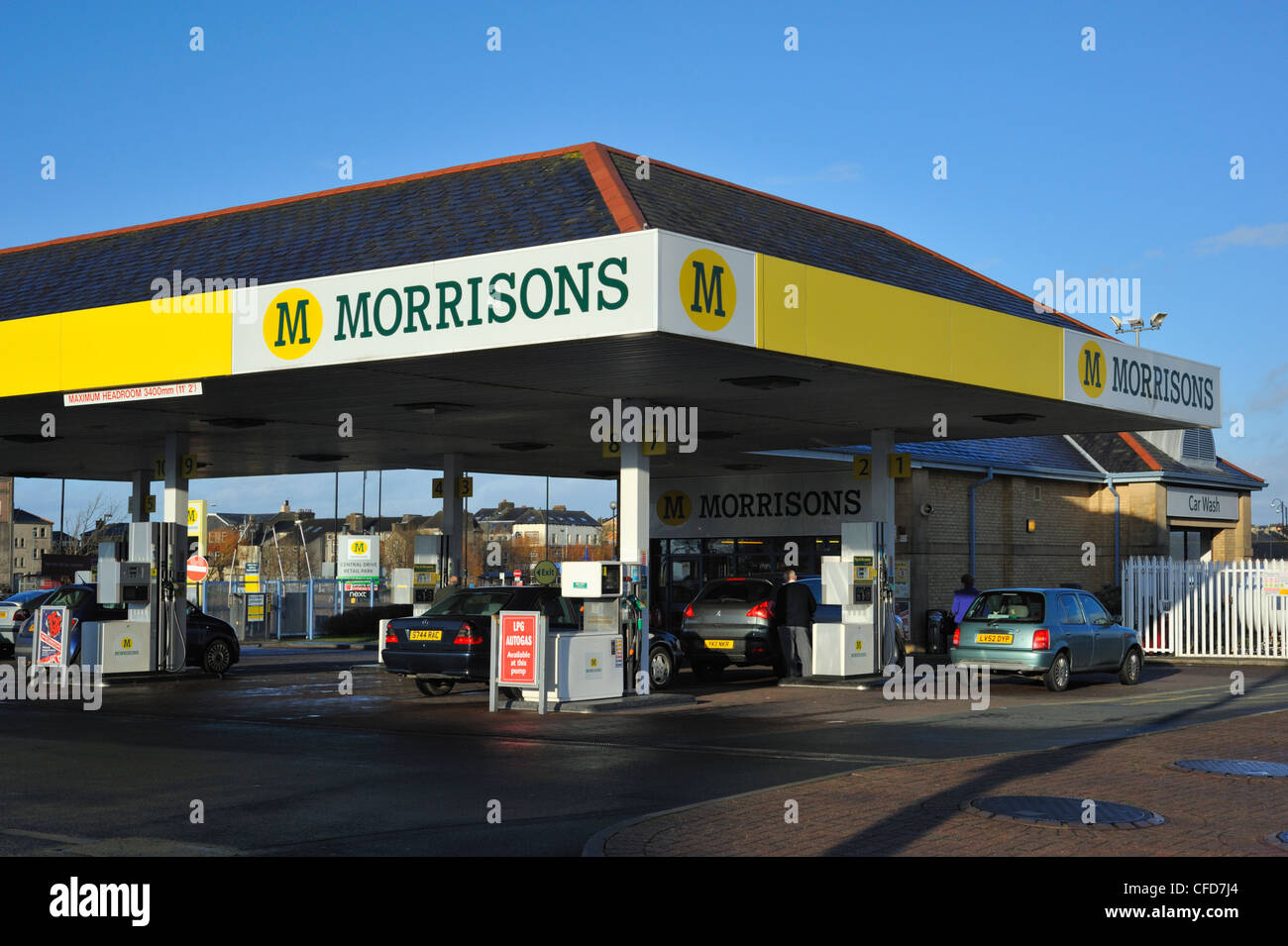 Morrisons petrol station. Central Drive, Morecambe, Lancashire, England