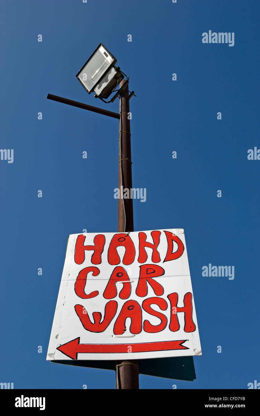 handmade signs for a hand car wash, parsons green, london, england