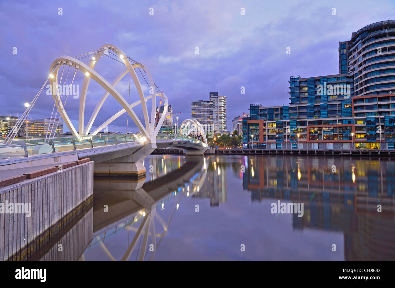 Melbourne Docklands and Yarra River, Melbourne, Victoria, Australia, Pacific Stock Photo
