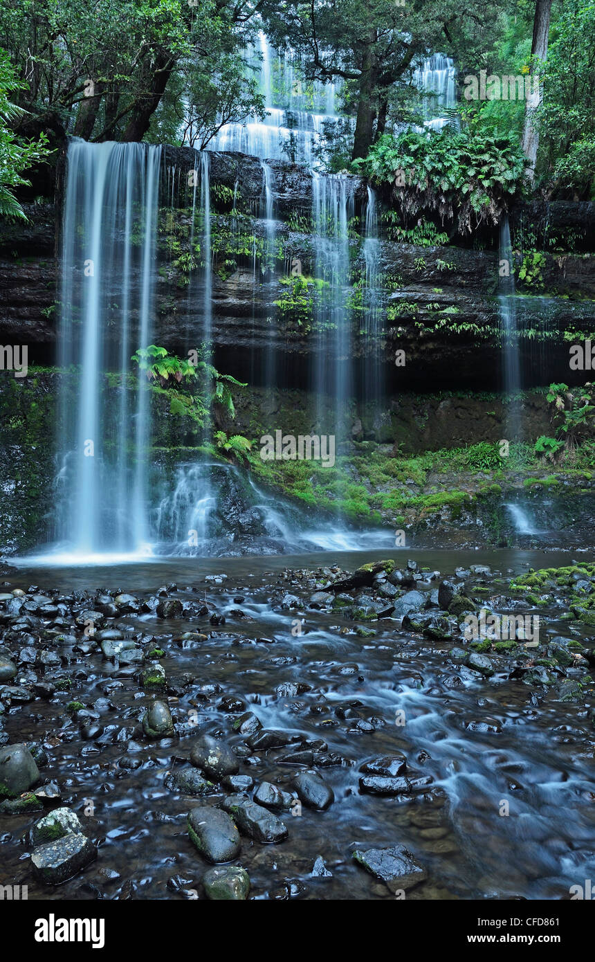 Russell Falls, Mount Field National Park, UNESCO World Heritage Site, Tasmania, Australia, Pacific Stock Photo