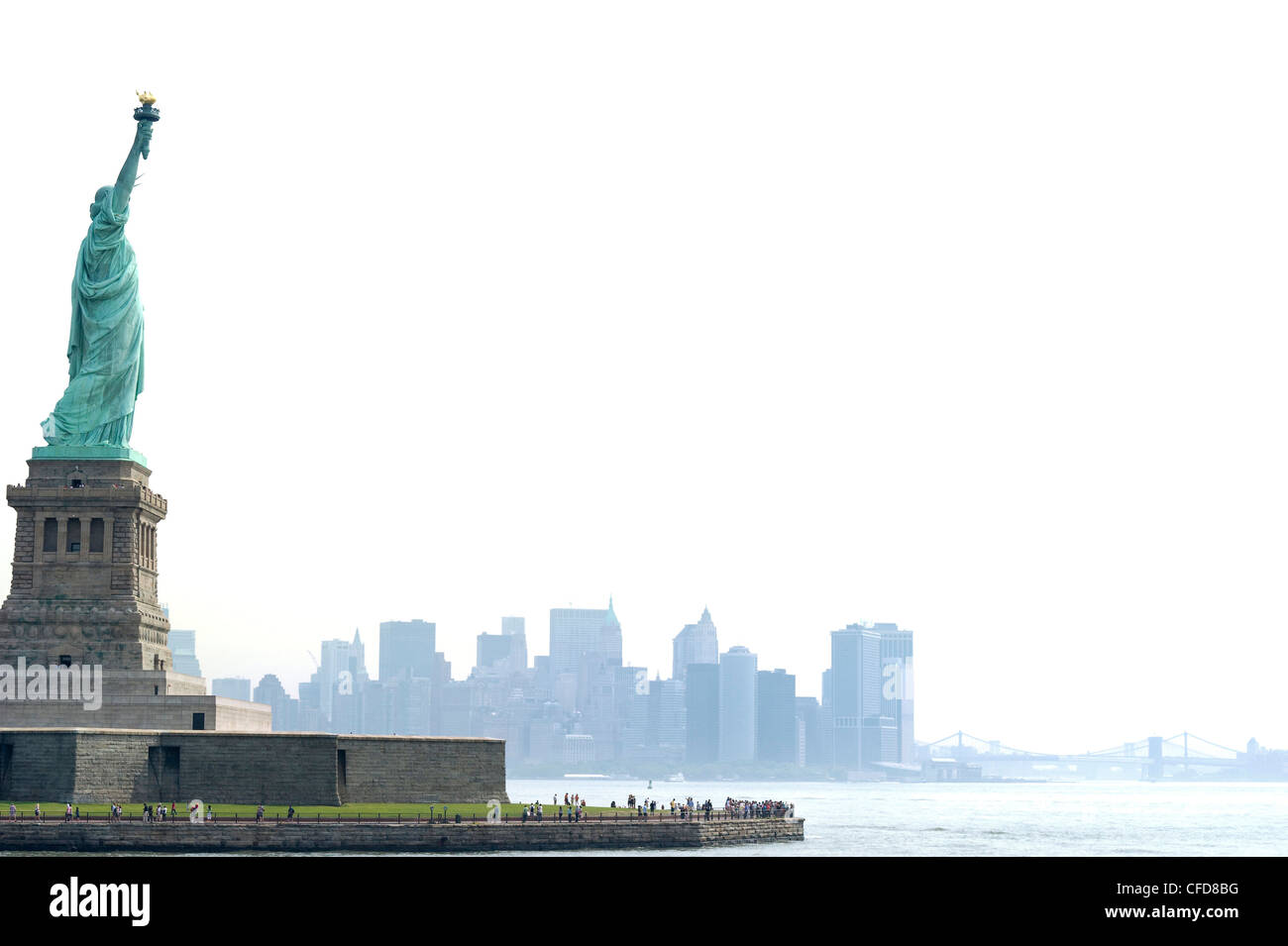 Statue of Liberty and Manhattan Skyline, Unesco World Cultural Heritage, New York, USA Stock Photo