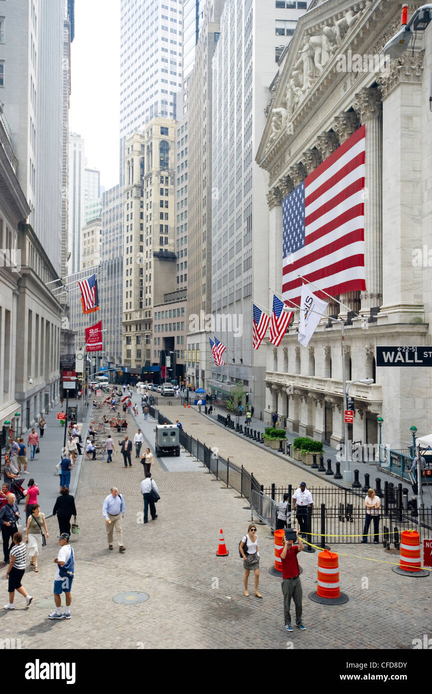 Wall Street, Downtown, Lower Manhattan, Manhattan, New York, USA Stock Photo
