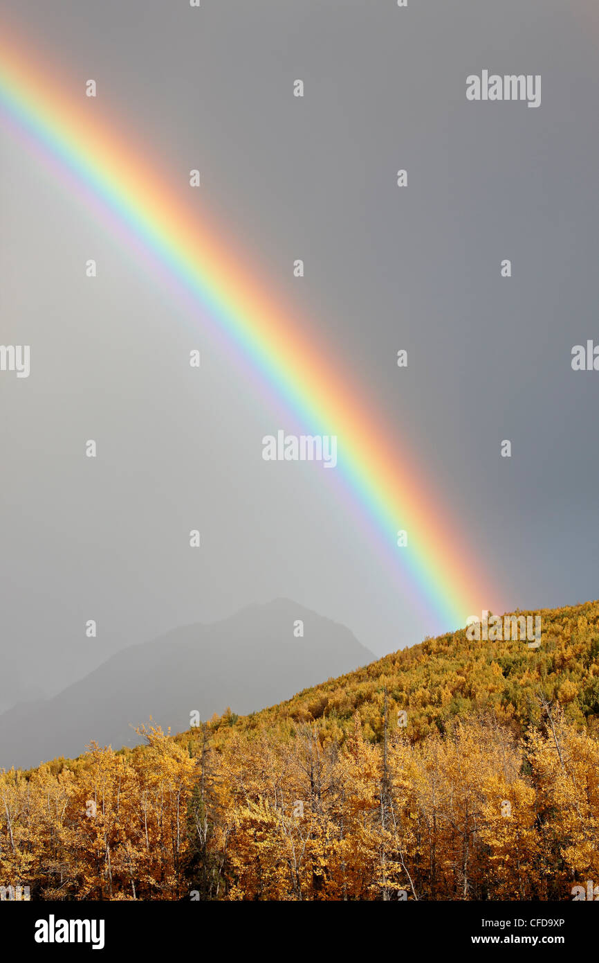 Rainbow with fall colors near King Mountain State Recreation Area and ...