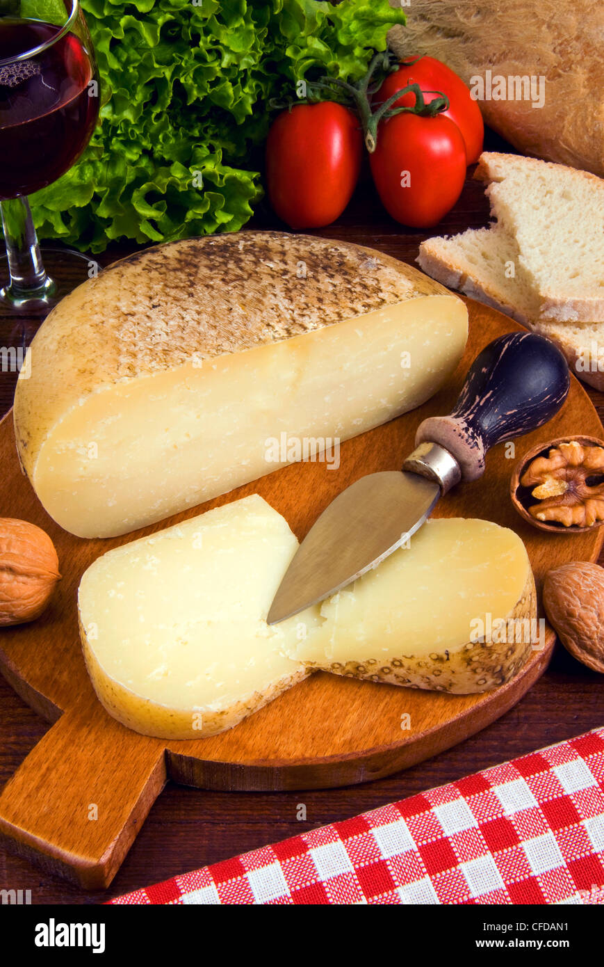 Pecorino, a sheep cheese, Italy, Europe Stock Photo