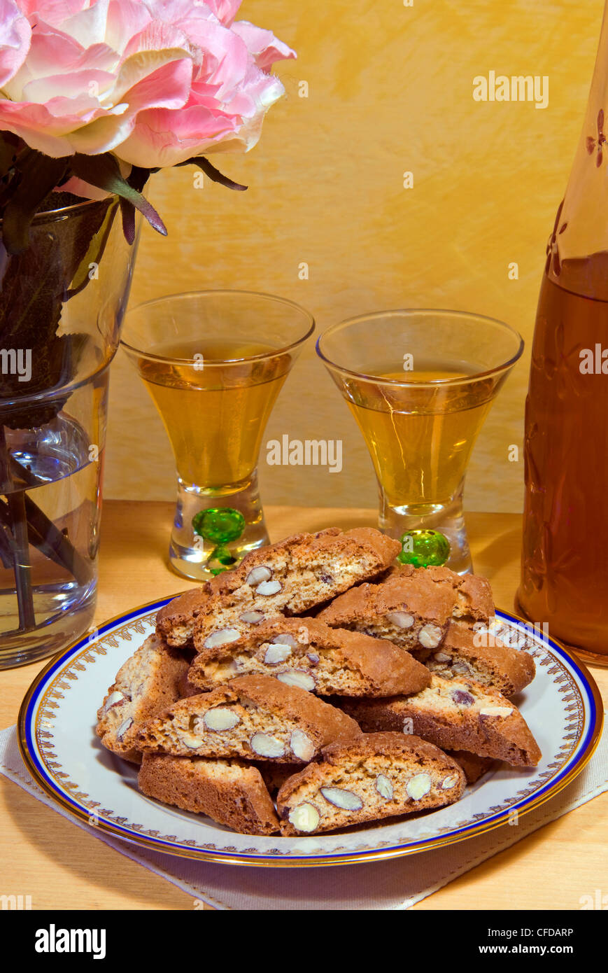 Biscotti di Prato (biscuits of Prato) (cantuccini), traditional almond ...