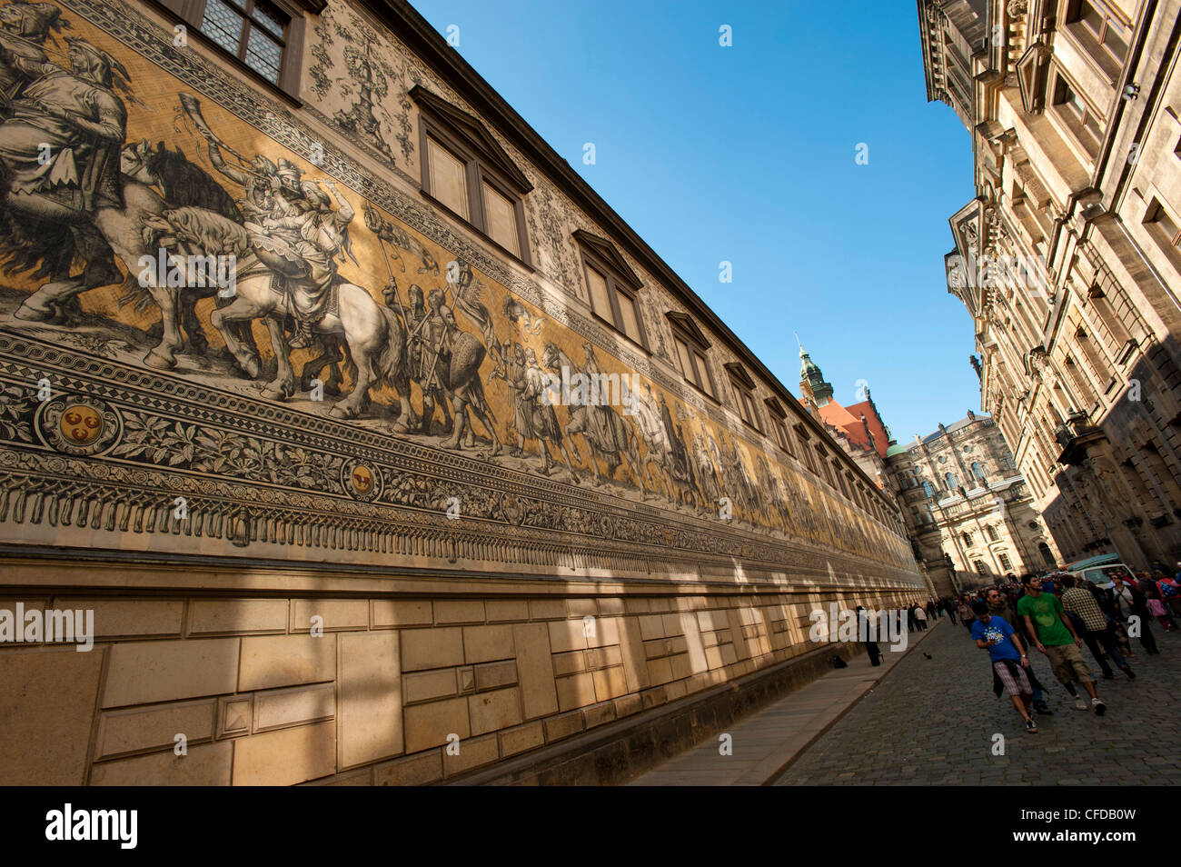 Frieze on the Long Walk, Dresden, Saxony, Germany, Europe Stock Photo