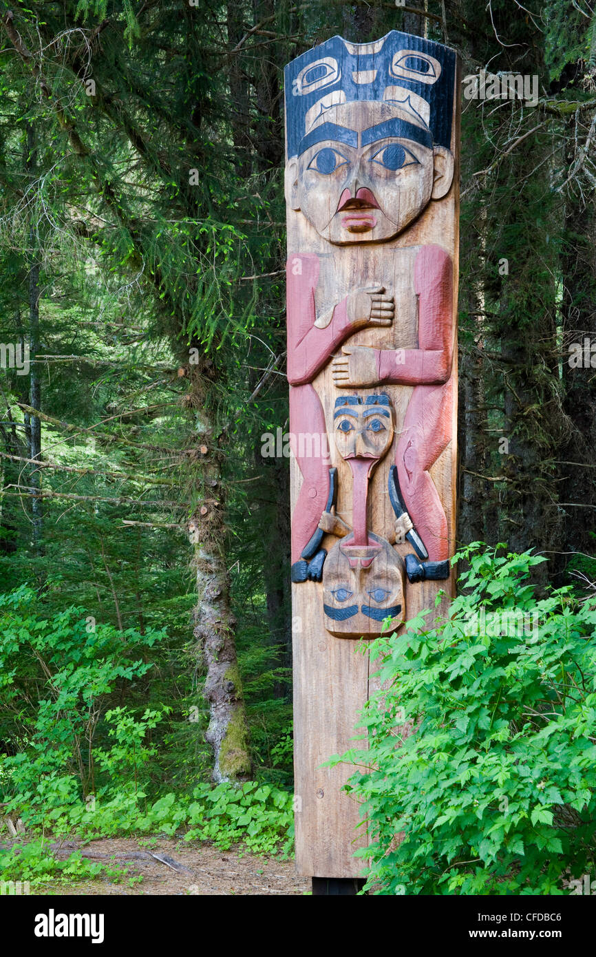 Totem pole in Sitka National Historical Park, Sitka, Baranof Island ...